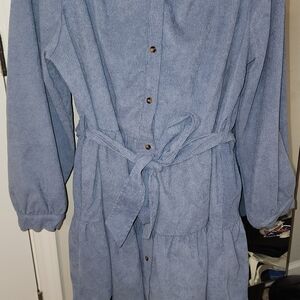 Simply Southern Blue Long Sleeve Tie Front Dress